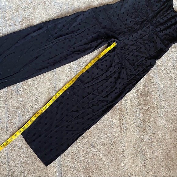 Anthropologie The Essential Jumpsuit Polka Dot Black V Neck Sleeveless Strappy - Picture 4 of 10